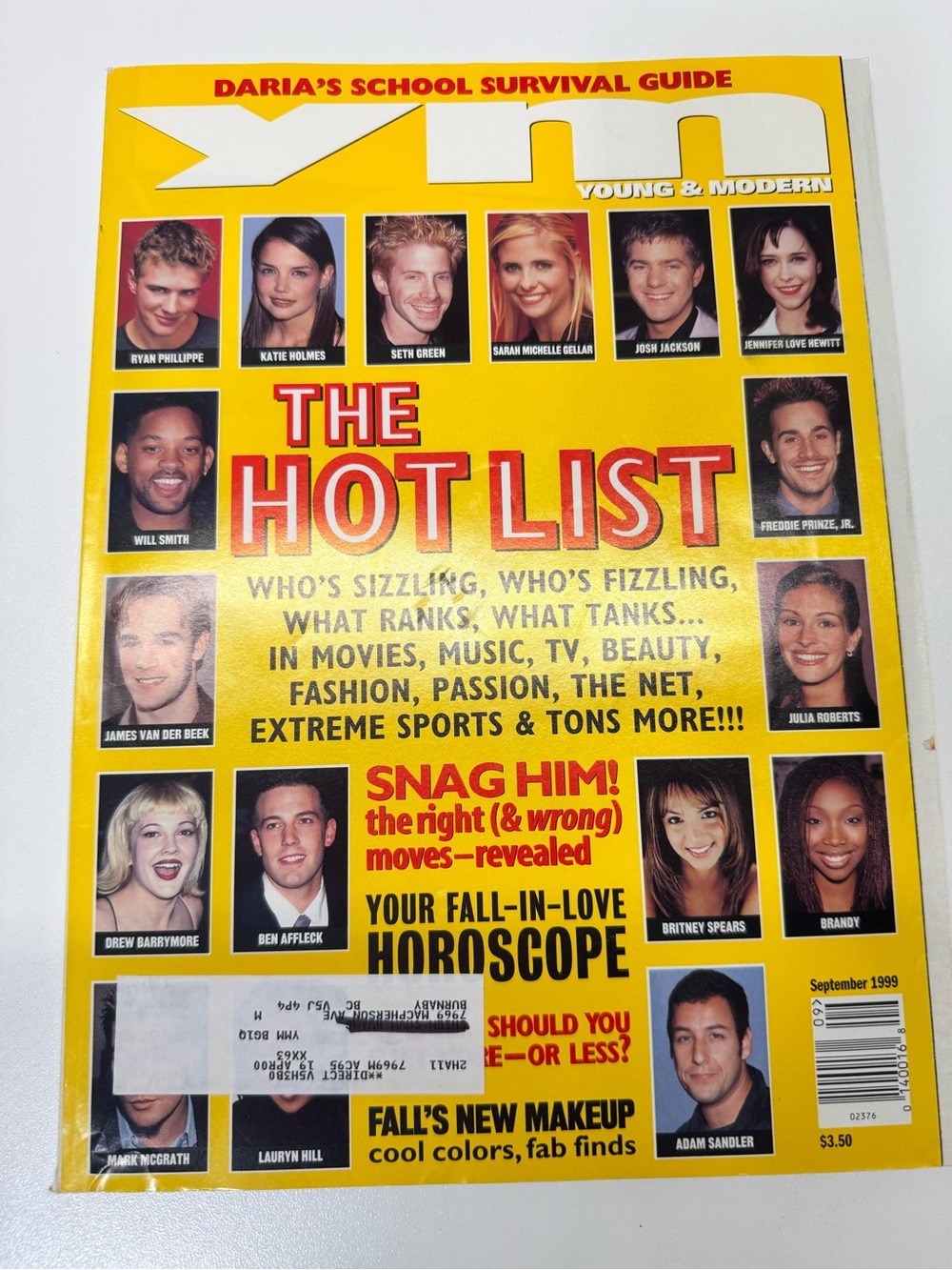 YM Teen Magazine September 1999 Christina Aguilera